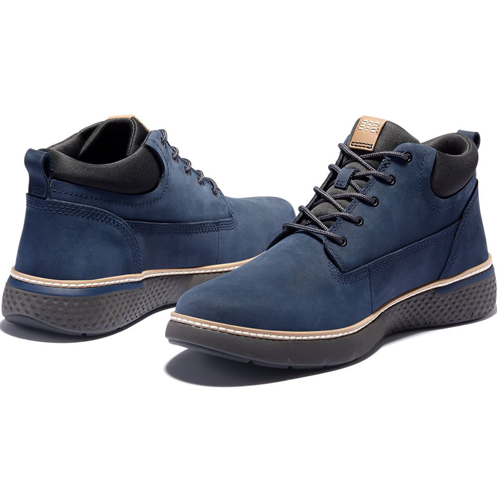 Timberland Mens Chukka Boots Cross Mark Better Leather - Navy - India NL9741032